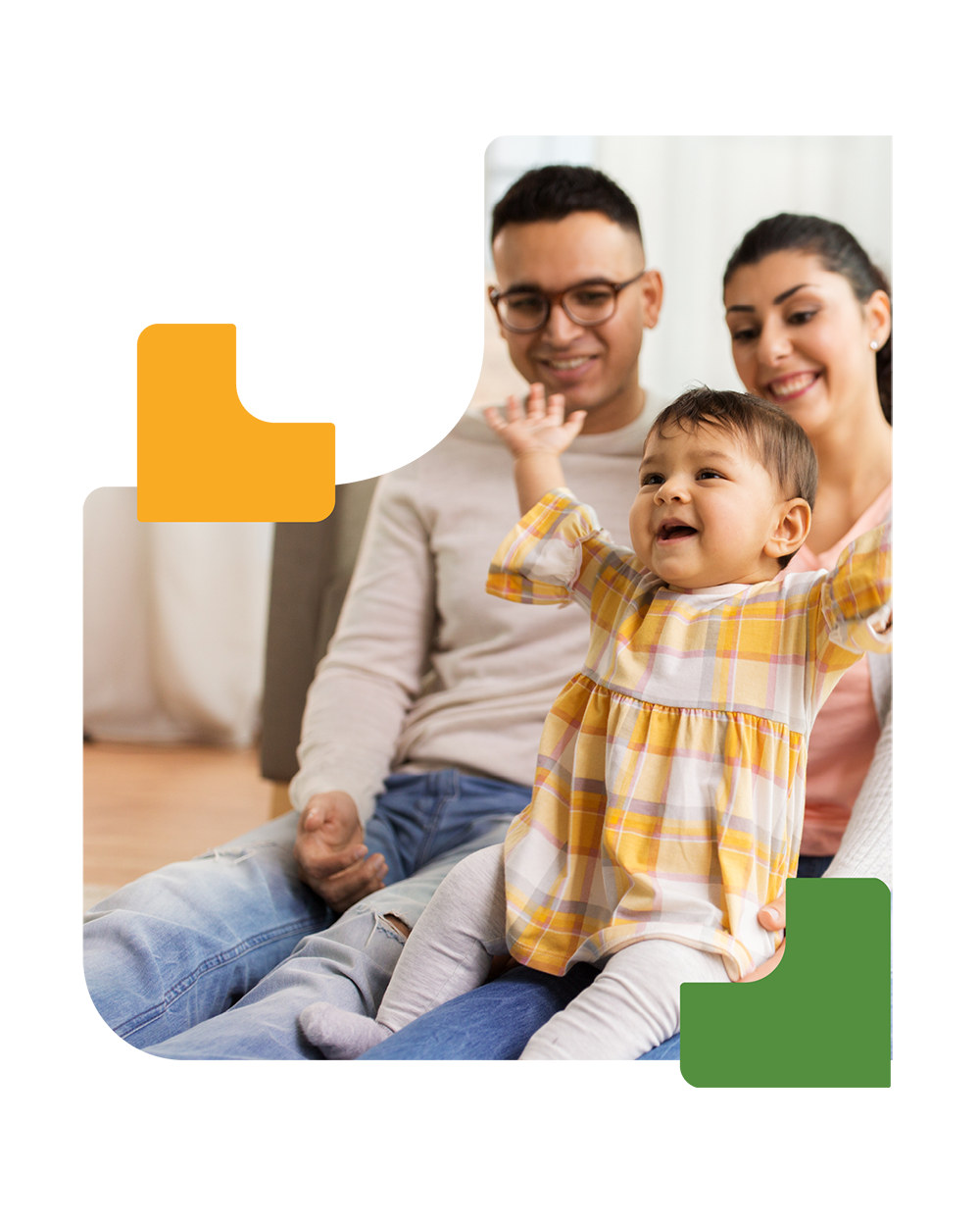 Young family with their baby