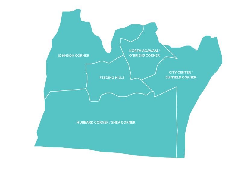 Map of Agawam, MA