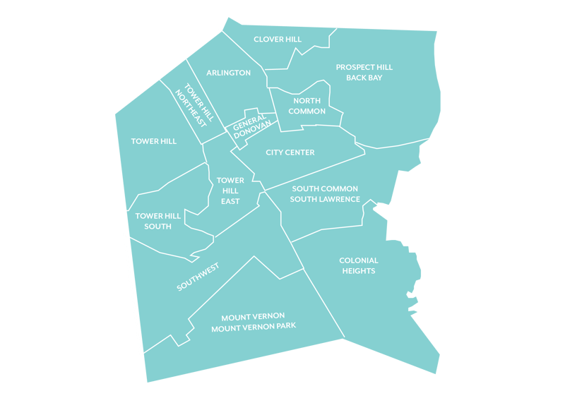 Map of Lawrence, MA