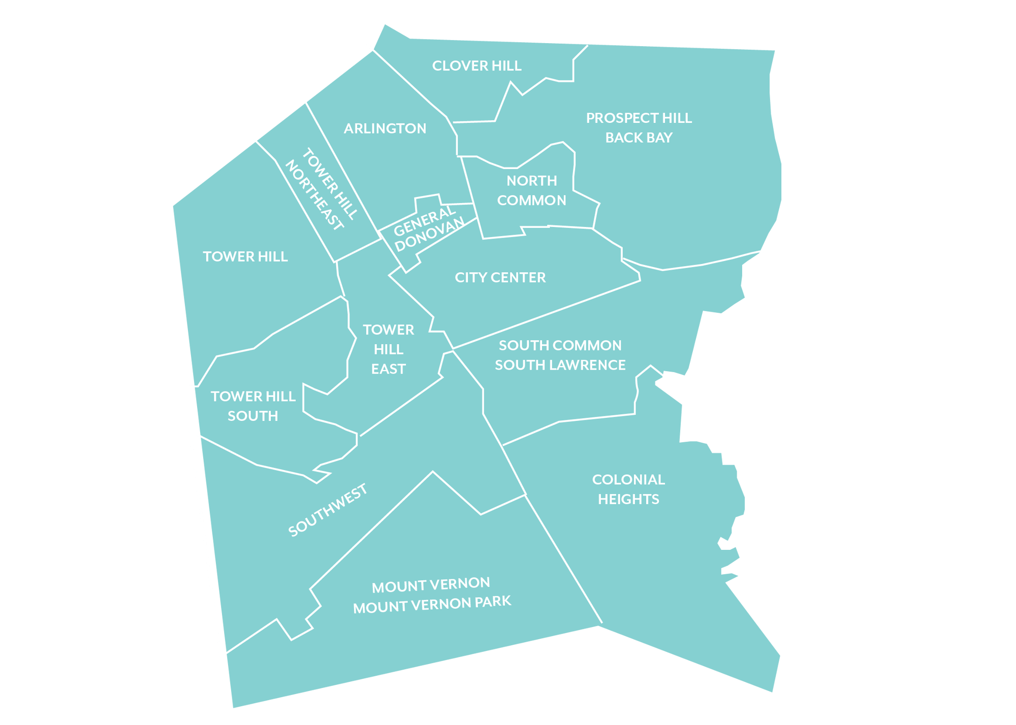 Mapa de Worcester, MA