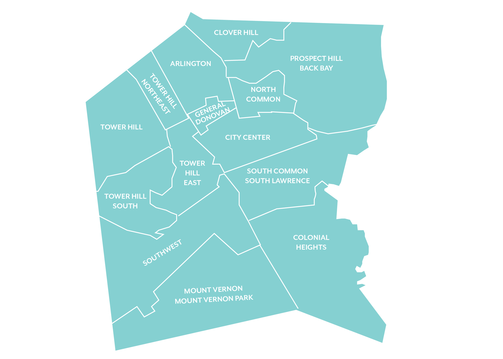 Map of Worcester, MA