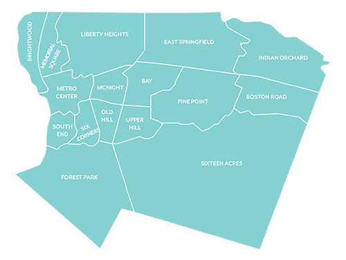 Map of Springfield, MA